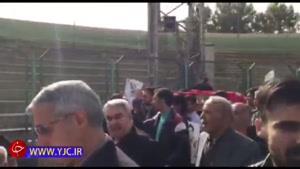 تشییع پیکر ابراهیم آشتیانی در ورزشگاه شهید شیرودی