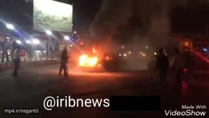 آتش گرفتن خودرو در گیلان