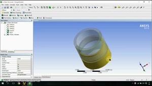 مدل سازی تماس به صورت دو بعدی متقارن در Ansys workbench Workbench