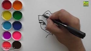 نقاشی و رنگ آمیزی کردن چهره ی السا