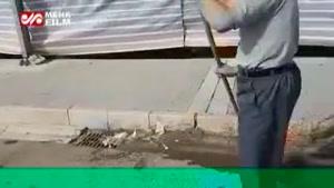 خدمات رسانی نظافتی کارگران شهرداری بیرجند به زائران اربعین