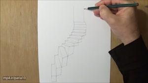 طراحی 3D پله و درب