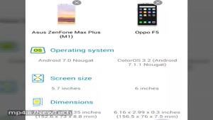 مقایسه گوشی جدید ایسوس زنفون مکس پلاس (M1) با oppo F5 (64GB)