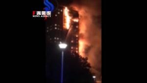 فیلم/ آتش‌سوزی مهیب در برجی مسلمان‌نشین در لندن