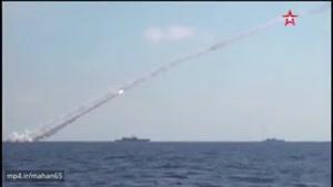 تصاویر پرتاب موشک‌های کروز روسیه و برخورد آنها به اهدافی از گروه داعش