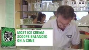 رکورد گینس با 121 اسکوپ روی قیف بستنی
