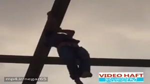 سقوط مرد عنکبوتی اهواز از بالای پل