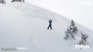 سقوط‌های هیجان انگیز اسکی در کوهستان‌های برفی