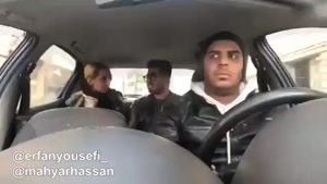 راننده اسنپ دهن مسافر رو بخاطر پر حرفی چسب می زنه !!