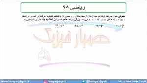 جلسه 61 فیزیک دوازدهم - حرکت با شتاب ثابت 29 تست ریاضی 98 - مدرس محمد پوررضا