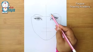 آموزش نقاشی چهره دختری با عینک
