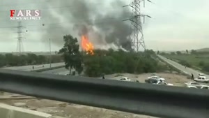 فوری: فیلم/ آتش سوزی در خط لوله گاز در اهواز 