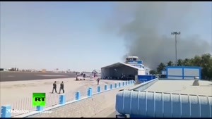 didestan.com -آتش‌سوزی در حاشیه نمایشگاه هوایی در هند