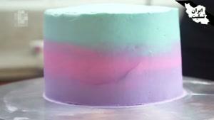 تزیین کیک با خامه رنگی و کوکی