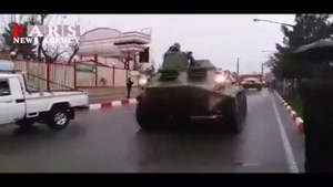 حضور نفربرهای ارتش در خیابان‌های کرمانشاه