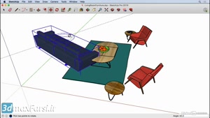 کلاس آموزش نرم افزار اسکچاپ SketchUp Rotating an object