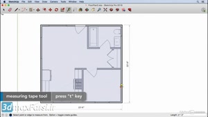 آموزش ویدئویی اسکچاپ SketchUp2019 Modeling Drawing a floor plan