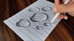 نقاشی قطره های آب روی کاغذ