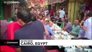 میز ۵۰ متری افطار ماه رمضان در قاهره