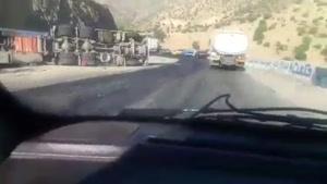 واژگونی تانکر حامل سوخت در جاده سنندج-مریوان