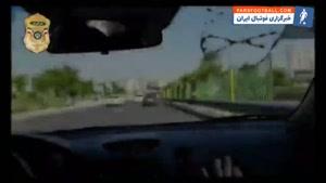 فرار دیوانه وار زوج سارق از دست پلیس، خلاف جهت خودروهای عبوری در تهران