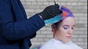 فیلم آموزش رنگ کردن فانتزی مو +رنگ مو اسپرت