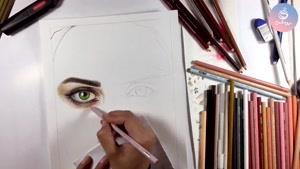 آموزش نقاشی چهره با مداد رنگی