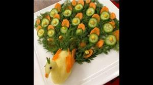 آموزش سبزی آرایی با خیار و هویج