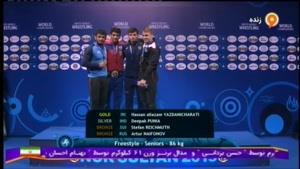 اهدای مدال طلای حسن یزدانی در قهرمانی جهان قزاقستان 2019