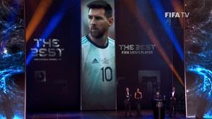  اهدای جایزه فیفا به لیونل مسی به عنوان بهترین بازیکن سال فیفا 2019