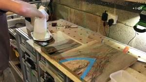ساخت میز چوبی با رزین اپوکسی _ 09130919446