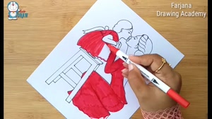آموزش گام به گام طراحی مادر و دختر با مداد