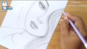 آموزش طراحی دختر زیبا با مداد