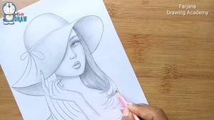آموزش طراحی دختری زیبا با مداد