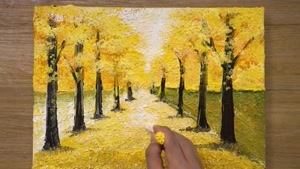 آموزش نقاشی درختان پاییزی