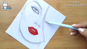 آموزش طراحی چهره دختر با مداد
