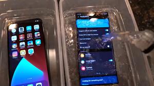تست انجماد دو گوشی iPhone 12 Pro Max و Note 20 Ultra