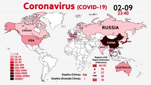 نقشه گسترش ویروس کرونا