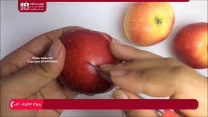 آموزش میوه آرایی با سیب ( طرح لاک پشت )