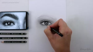 آموزش طراحی چشم و ابرو از روی عکس