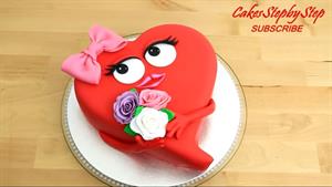 طرز تهیه کیک بشکل قلب قرمز