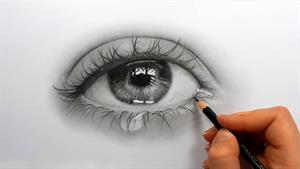 آموزش نقاشی چشم اشک الود