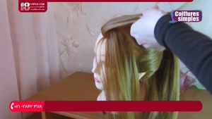 آموزش شینیون ساده زیبا باجمع کردن مو بالای سر