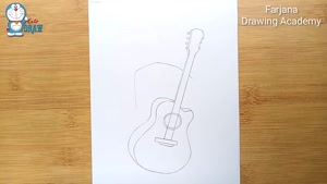 آموزش نقاشی پسری با گیتار