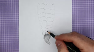 آموزش نقاشی از طرح موهای بافته شده