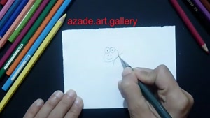 آموزش نقاشی یه لاک پشت کوچولوی خوشگل با مداد رنگی 
