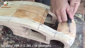 ساخت ماکت چوبی بوگاتی شیرون