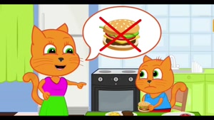 کارتون خانواده گربه با داستان چالش همبرگر