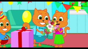 کارتون خانواده گربه با داستان آموزش خوردن پاستا