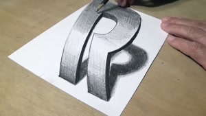 اموزش طراحی سه بعدی با مداد حرف R